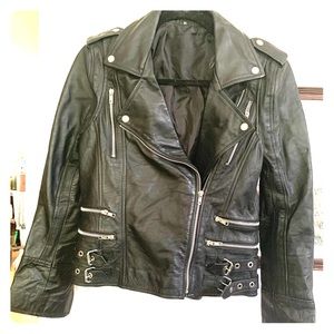 Black Leather Moto Jacket